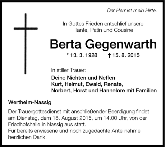 Berta Gegenwarth