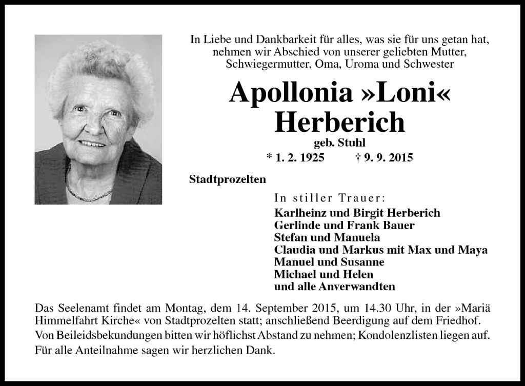 Apollonia „Loni“ Herberich
