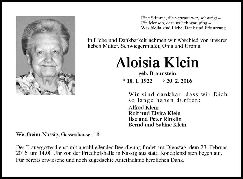 Aloisia Klein