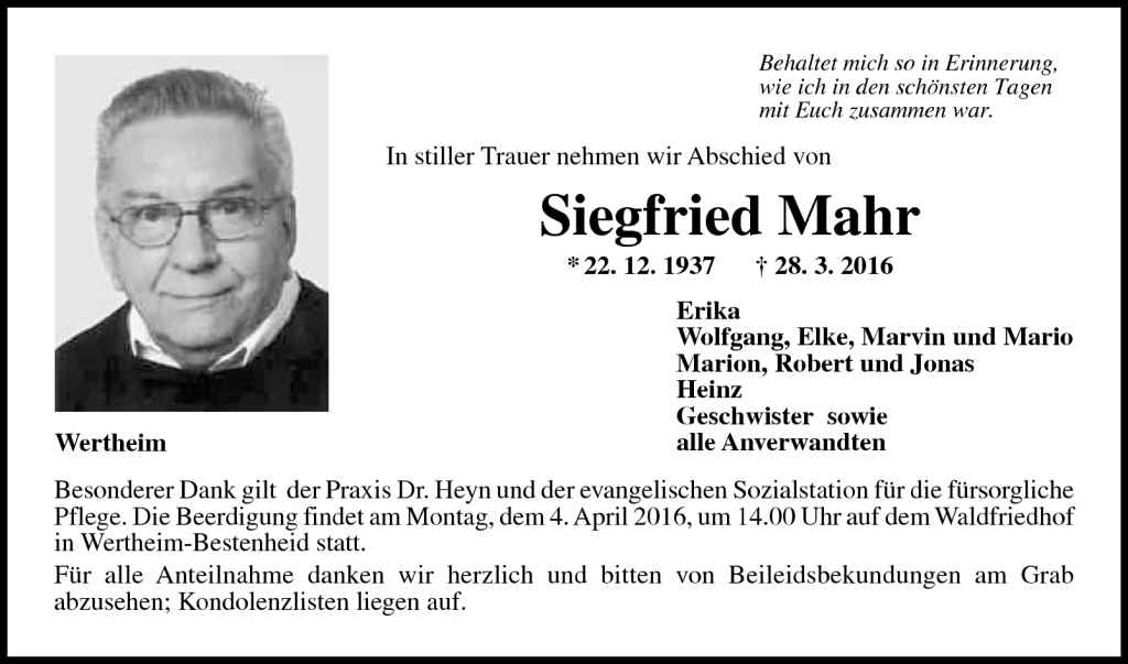 Siegfried Mahr