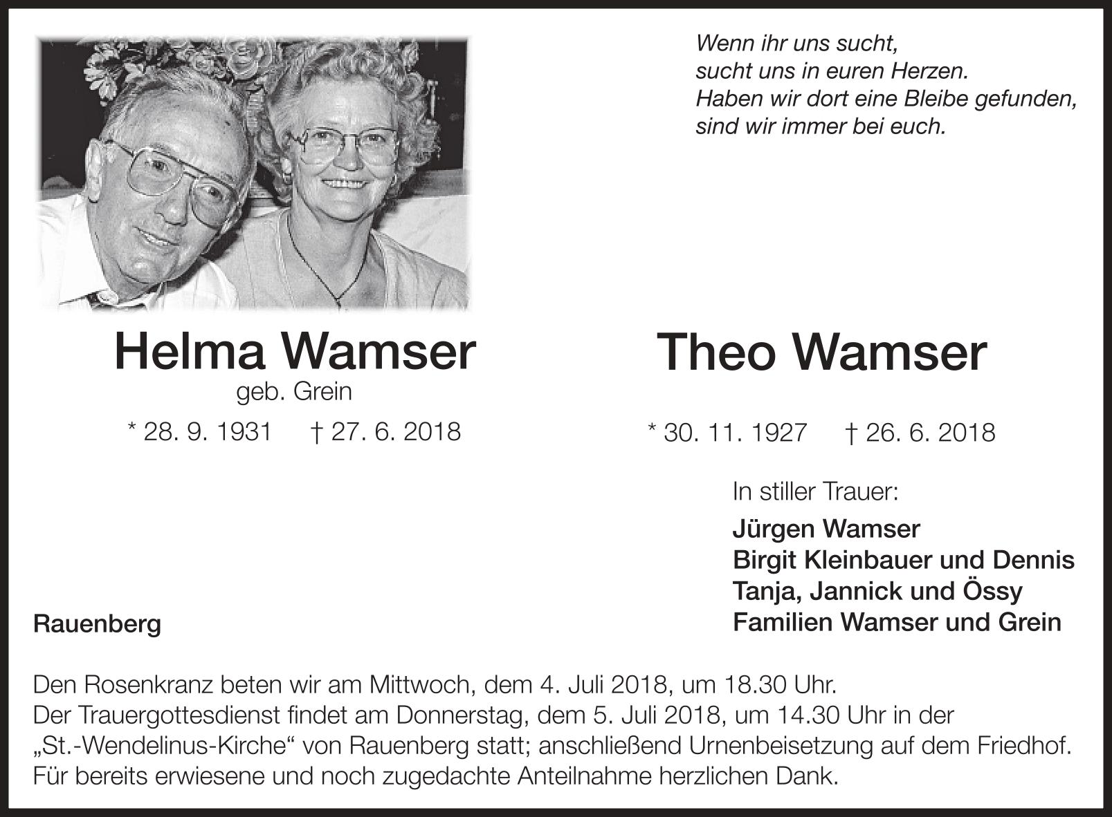 Helma und Theo Wamser