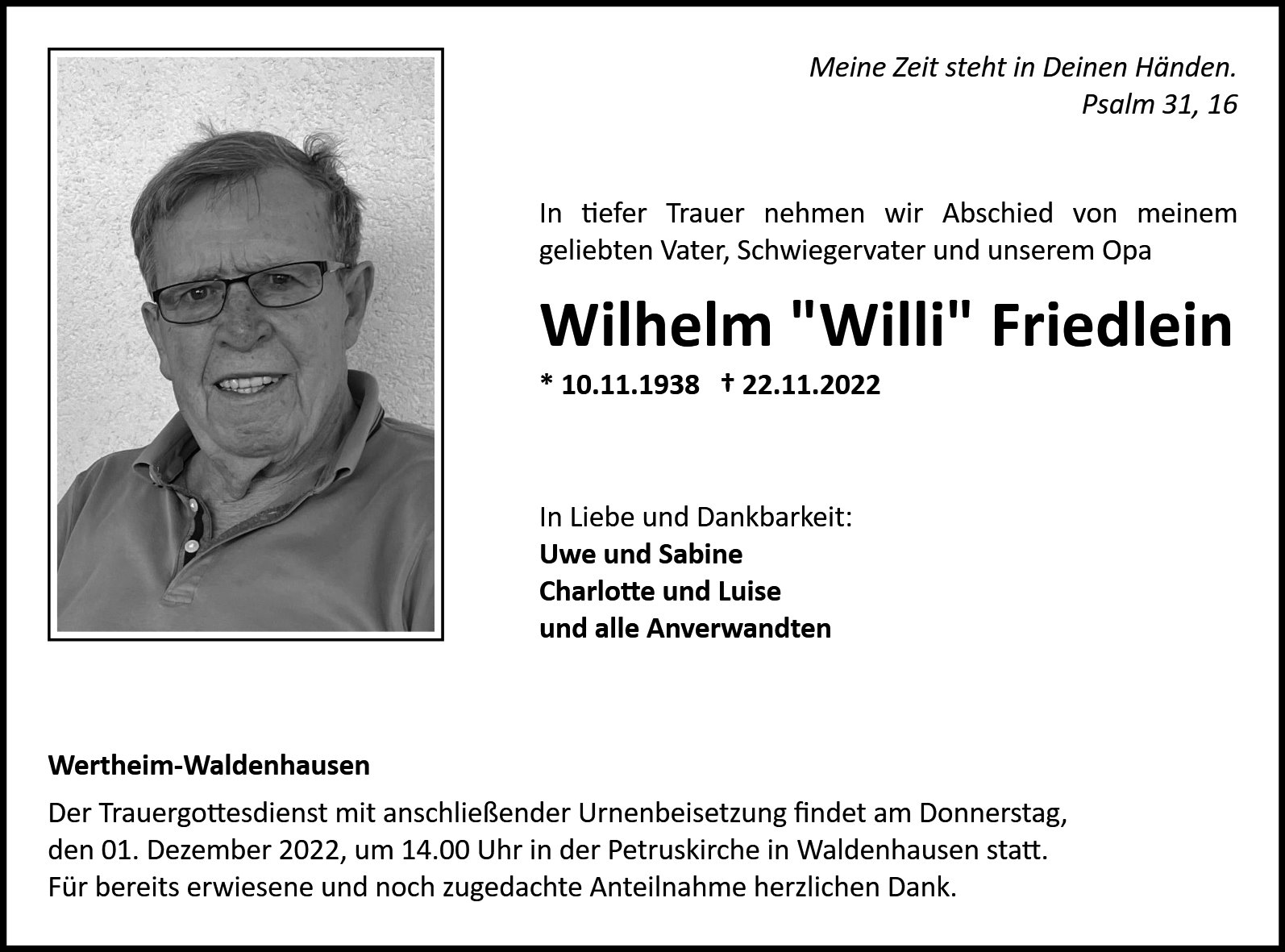 Wilhelm „Willi“ Friedlein